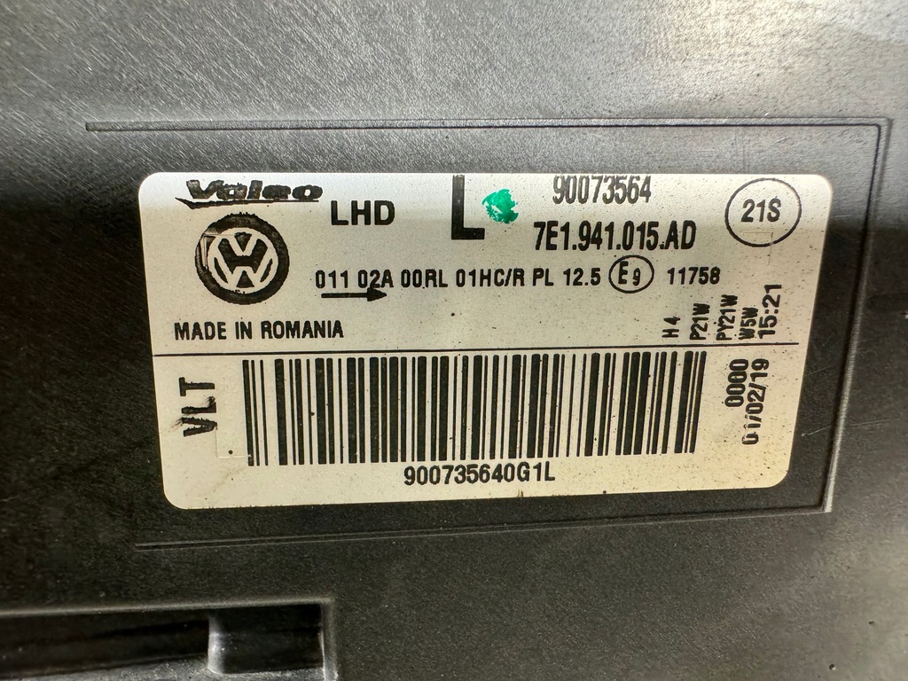 фото №13, Vw t6 transporter 7e1 multivan лампа левая перед обычная h7 фара eur