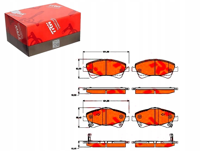 фото №1, Тормозные колодки тормозные toyota перед verso 09- trw