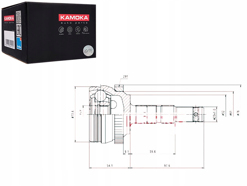 фото №1, Kamoka набір шарнір привідний opel combo tour 1.4
