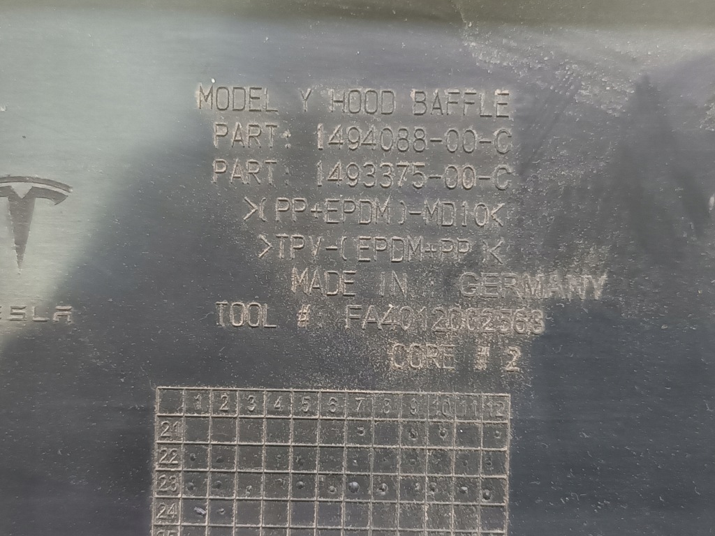 Tesla y накладка рамка гумовий елемент прокладка капота 1494088-00-c Доставка