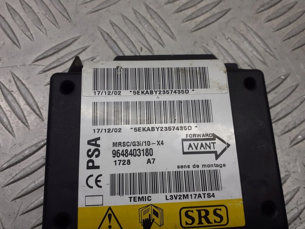 фото №3, Модуль подушка безопасности citroen c5 i 2.0 hdi 9648403180