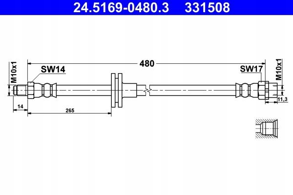 фото №1, Bmw x5 передня частина brake шланг ate 24.5169-0480.3 oem 34301166118