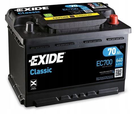 фото №1, Акумулятор exide classic 12v 70ah 640a ec700