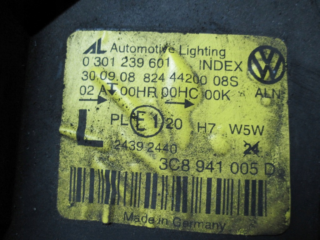 фото №11, Vw passat cc 08r лампа ліва перед 3c8941005d 0301239601 anglik