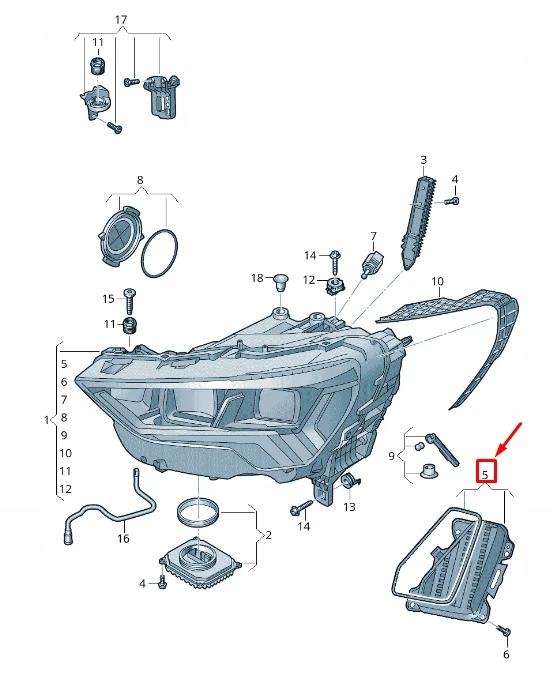 фото №1, Audi q3 f3 правый фара cover cap 83a941158
