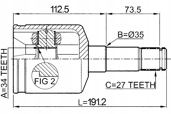 фото №2, Febest шарнир полуось внутренний левый chevrolet captiva 2010- eu