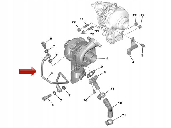 фото №4, Wąż трубка смазки турбины mini r55 r56 mazda 3 bk bl 1.6 d di mzr cd
