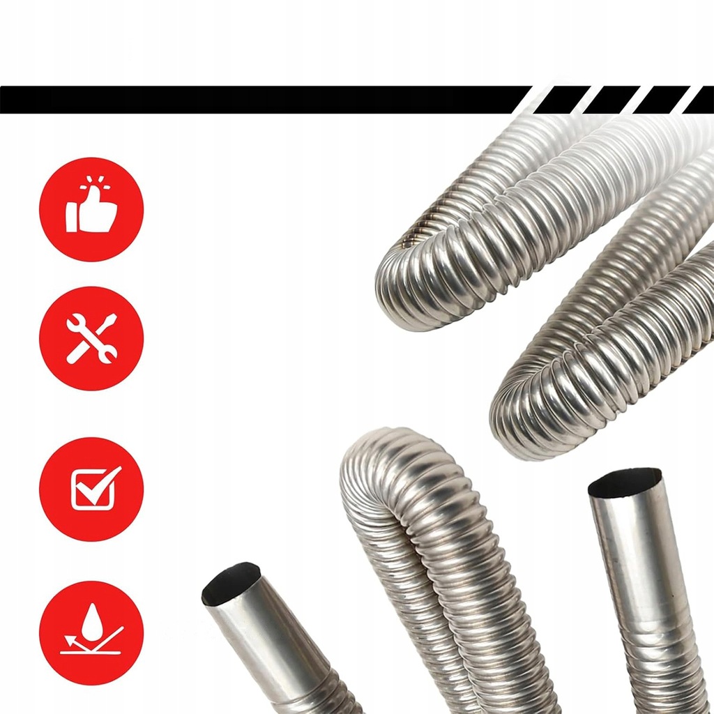 фото №3, Wąż випускний труба труба вихлопна шланг вихлопних газів ø25 2m