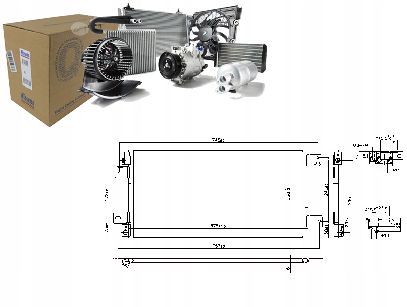 фото №1, Конденсатор кондиционера chrysler sebring dodge avenger caliber jeep