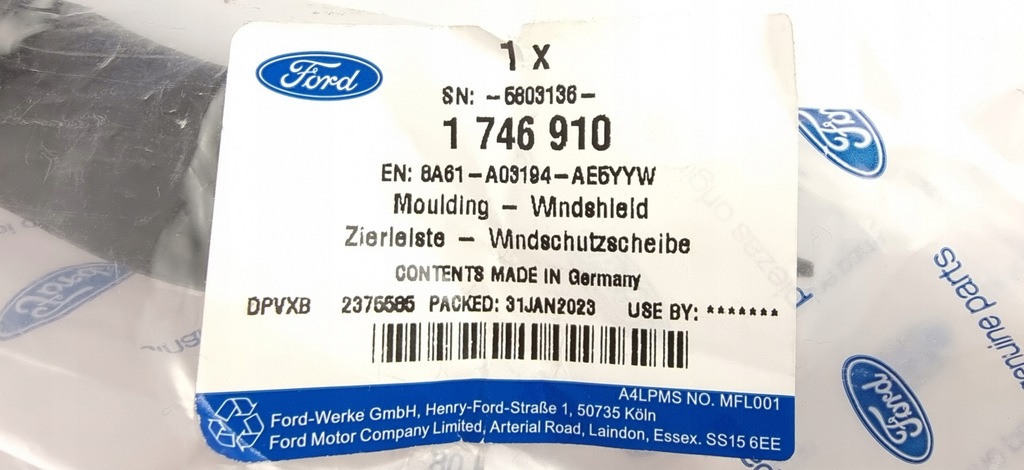 фото №10, Права молдинг скло передньої ford fiesta mk7 1746910 _ 8a61-a03194-ae5yyw