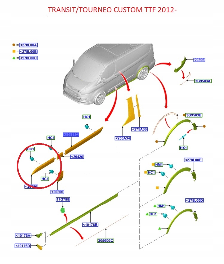 фото №9, Молдинг średnia lewego бік transit custom 18- оригінальний номер