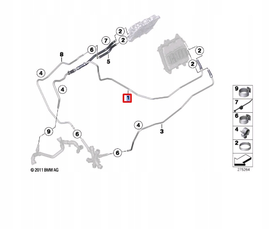 Шланг обратный системы охлаждение bmw m5 f10 17122284249 Доставка