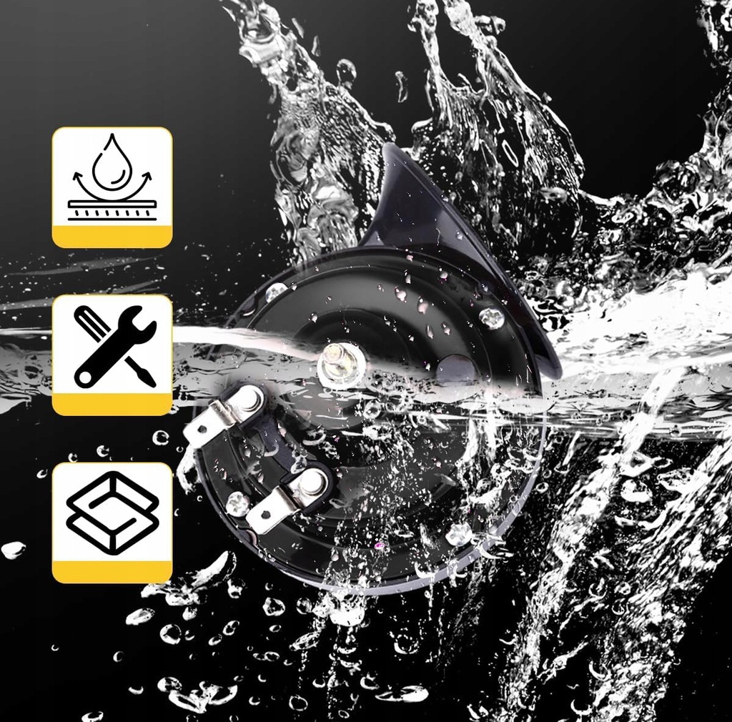 фото №13, 2 x электрический громкий автомобильный ślimaka сигнал пневматическая 12v 300db