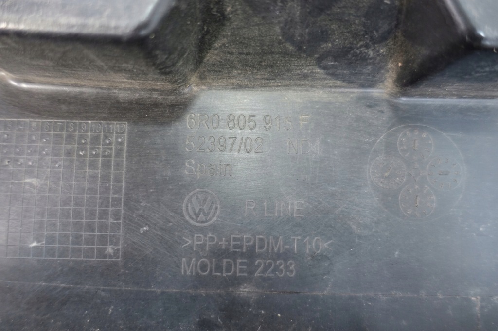 фото №8, Vw polo v r line 2009- спойлер накладка плита pod бампер перед 6r0805915f