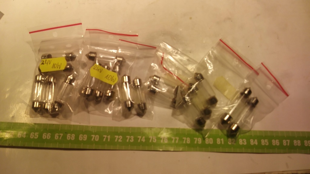 Лампочка rurkowa motoryzacyjna 24v 10w dł 37 mm Ціна