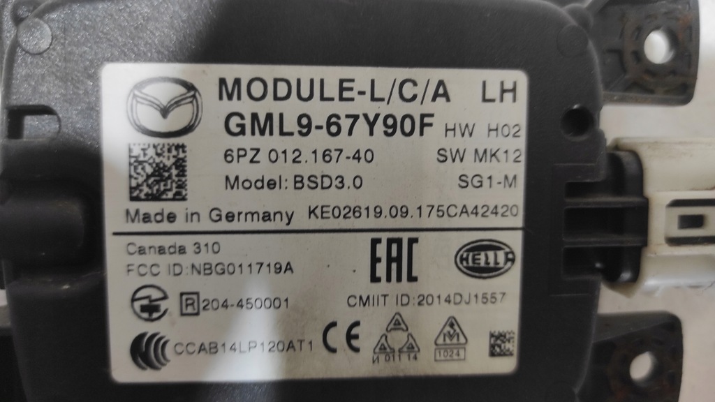 фото №9, Mazda 6 gj gl sedan датчик мертвого pola радар датчик rvm левый 2017 rok