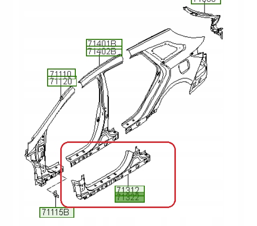 фото №1, Порог правая сторона hyundai i40 2015-2019