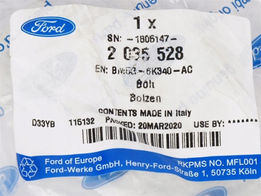 Болт колеса шківний вала колінчастого m14 x 80mm ford 2035528 _ bm5g-6k340-ac Доставка