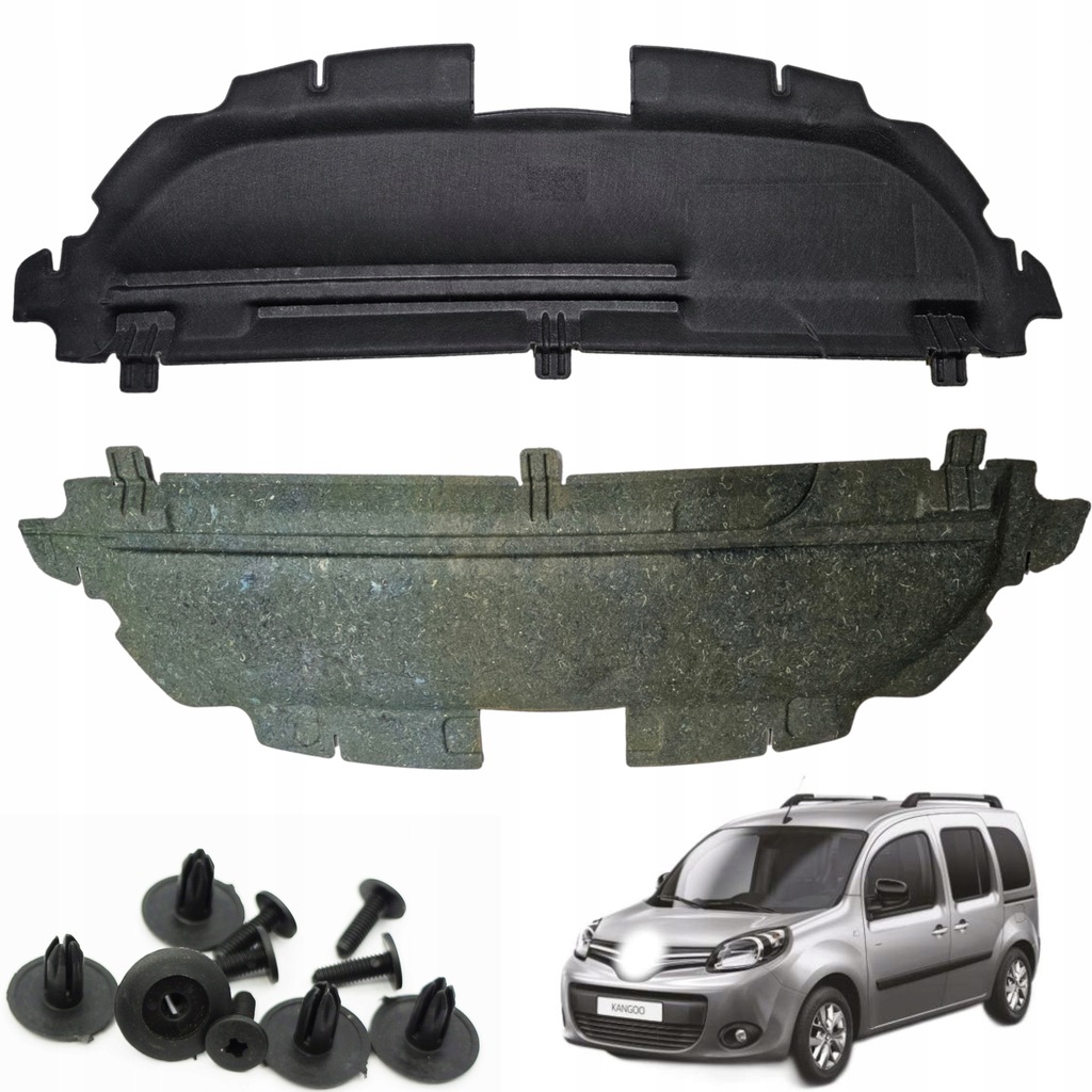 фото №1, Шумоізоляція двигуна мат капот renault kangoo ii fl 13-18r + кліпси