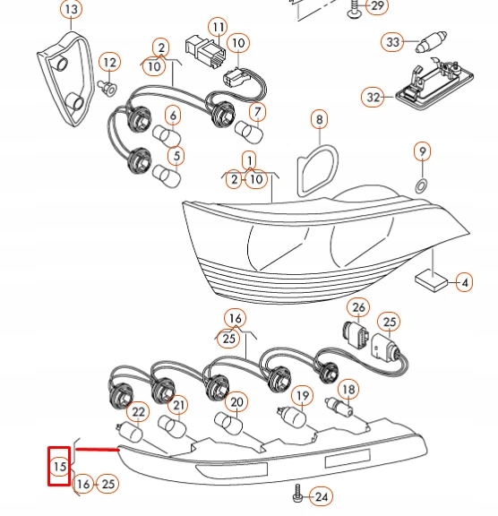 фото №7, Audi q7 4l rear правий fog reverse light 4l0945096a