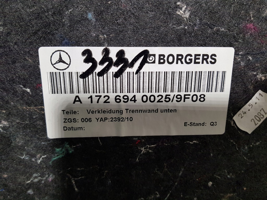 фото №8, Mercedes sa\lk r172 w172 шумоізоляція захист корпус оббивка кришки