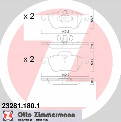 фото №3, Тормозные диски тормозные колодки zimmermann перед mini r50 r52 r53