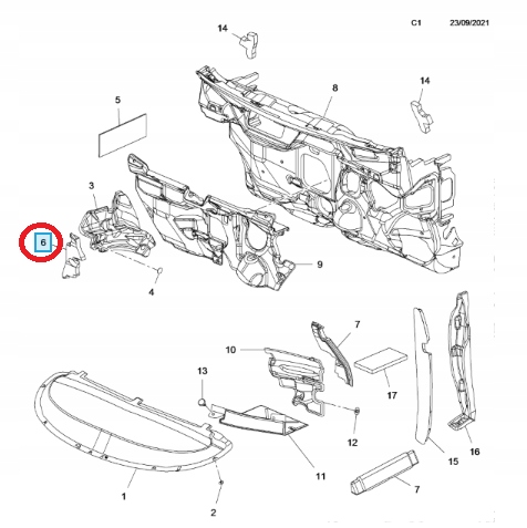 фото №1, Ізоляція крила правий перед opel zafira c