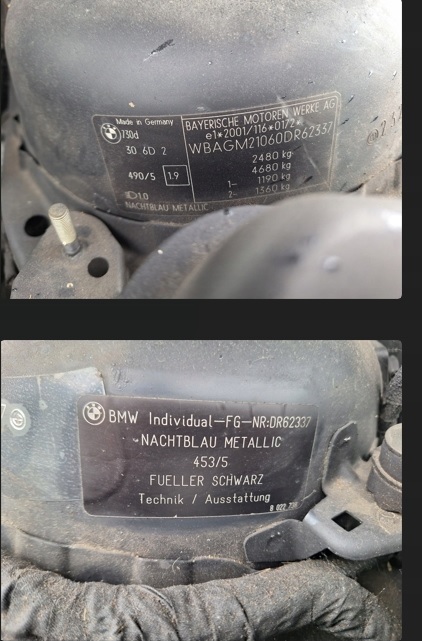 фото №14, Bmw 7 e65 01-05 крила правий перед передній nachtblau металік 490