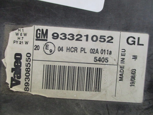 фото №5, Opel meriva a лампа фара левый оригинал