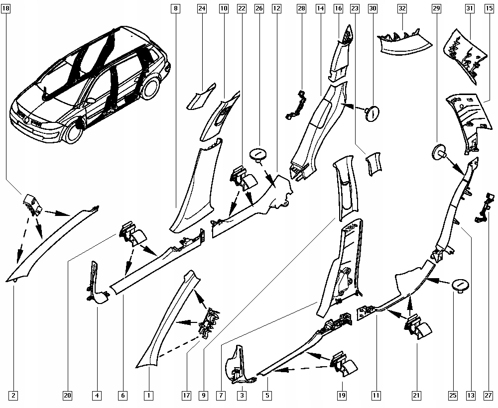 фото №8, Молдинг стойка renault megane ii 8200326526
