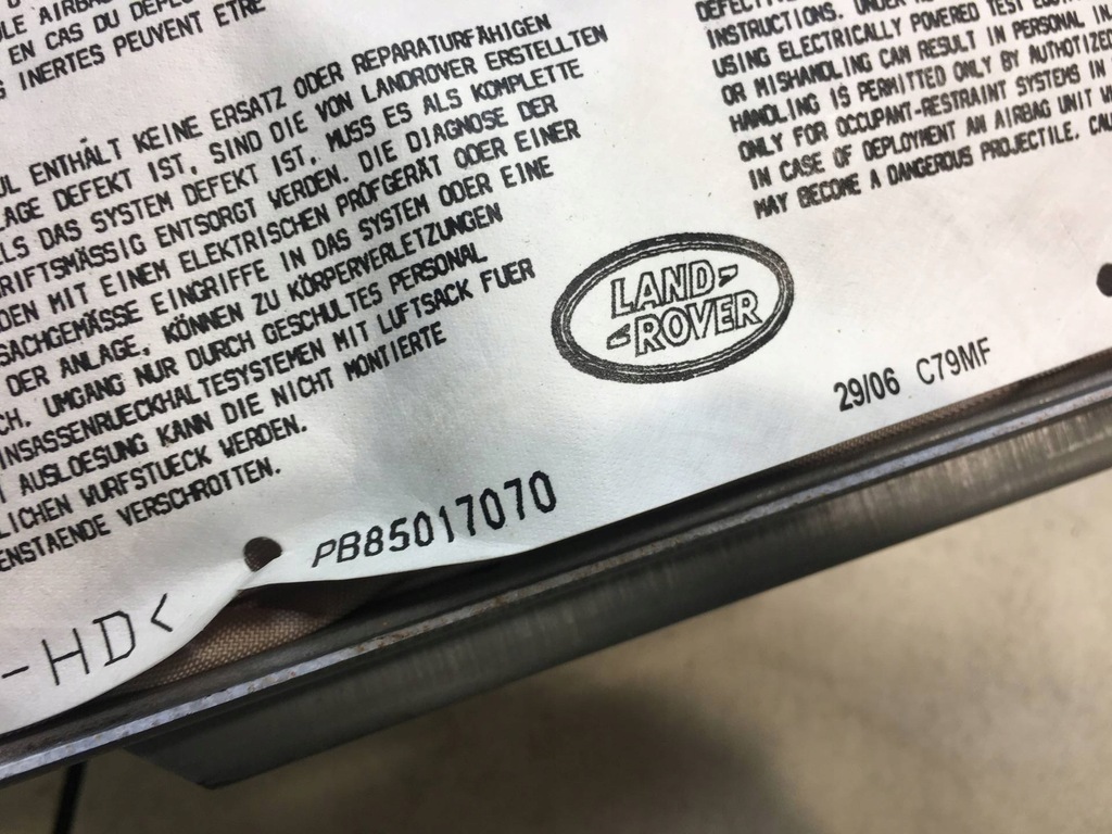 фото №10, Подушка подушка безопасности пассажира discovery iii bampt20129