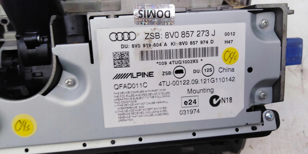 фото №9, Audi a3 8v монітор екран lcd підйомник 8v0857273k