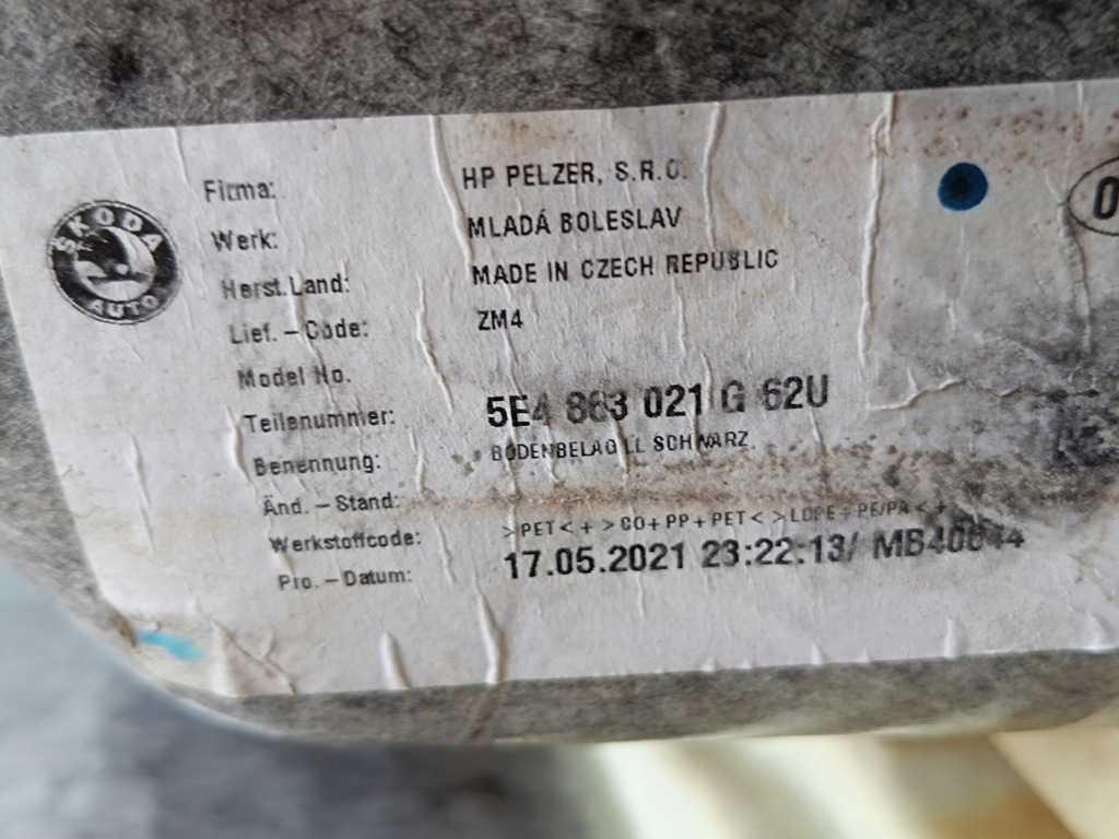 фото №11, Skoda octavia iv combi 1,5 tsi 110kw 2021r обшивка пол 5e4863021g