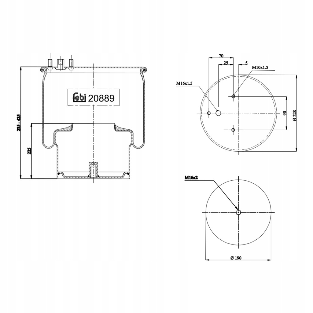 фото №1, Пневмоподушка подвеска пневматический febi 20889