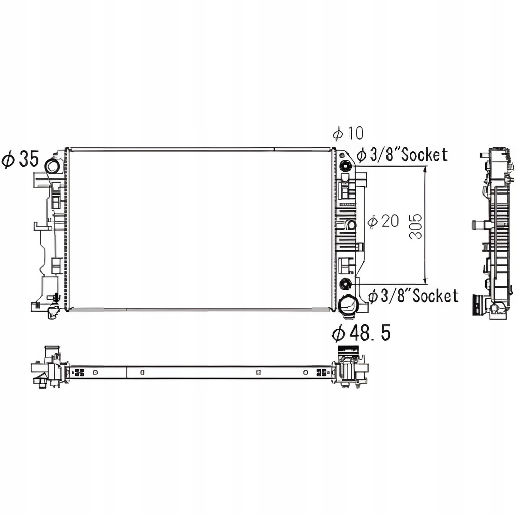 фото №1, Diederichs dcm3908 радіатор, система охолодження двигуна