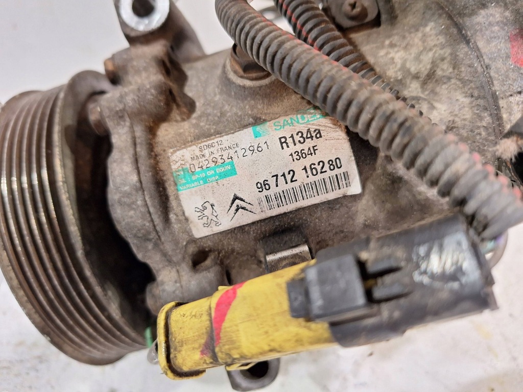 фото №6, Компрессор кондиционера 9671216280 peugeot 308 i 1.6 hdi 07-