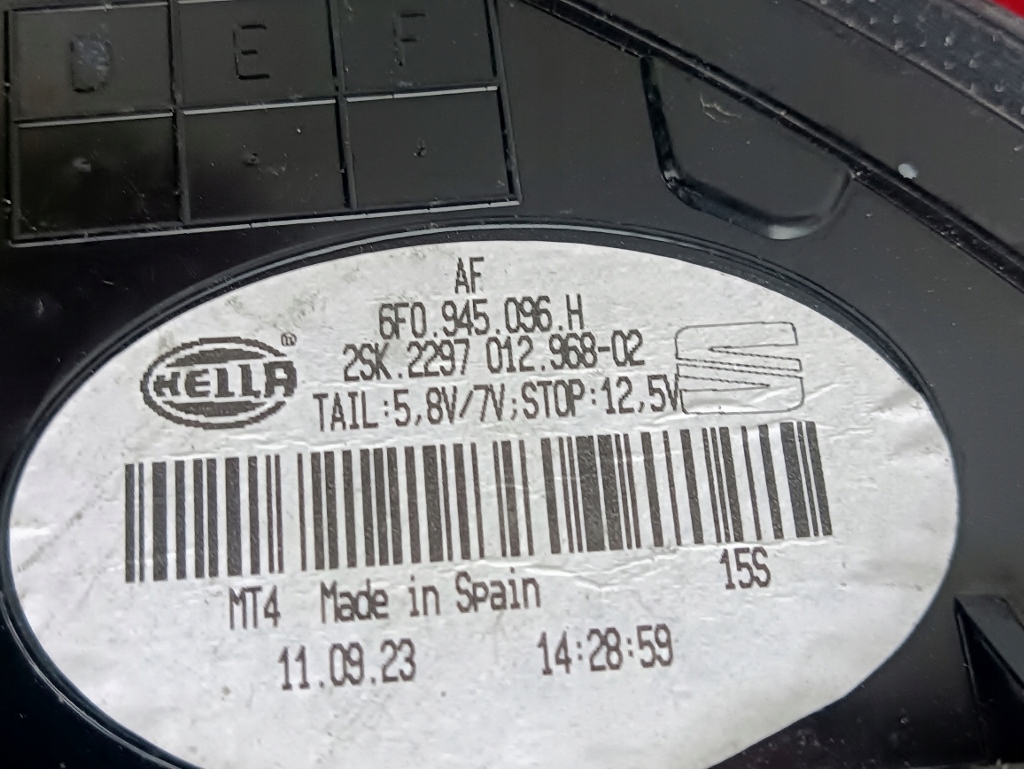 фото №6, Лампа правий задня задня права seat ibiza v 5 6f 6f0 europa 6f0945096h