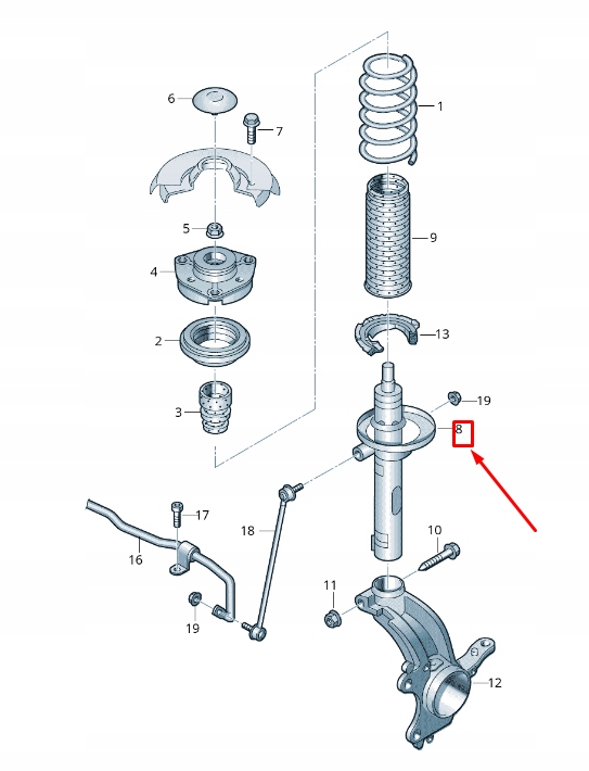 Купити Skoda octavia 5e mk3 передня частина gas shock абсорбер 5q0413031jc