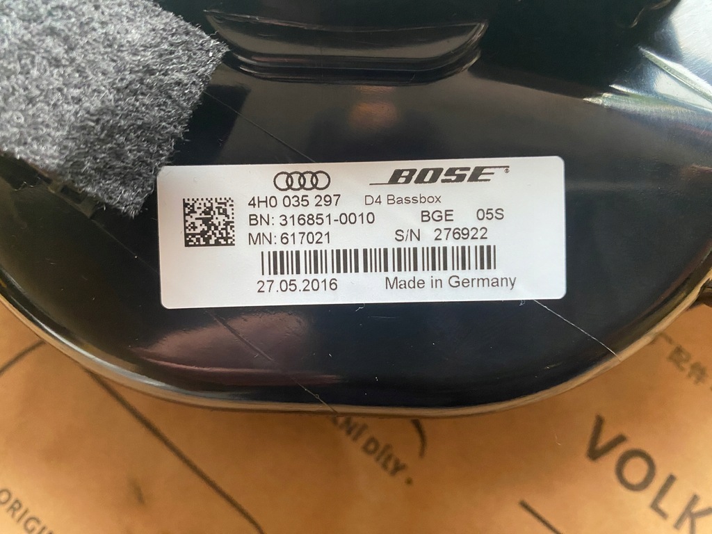 фото №7, Audi a8 d4 4h lift динамик дверь перед левый правый bose 4h0035297 88km