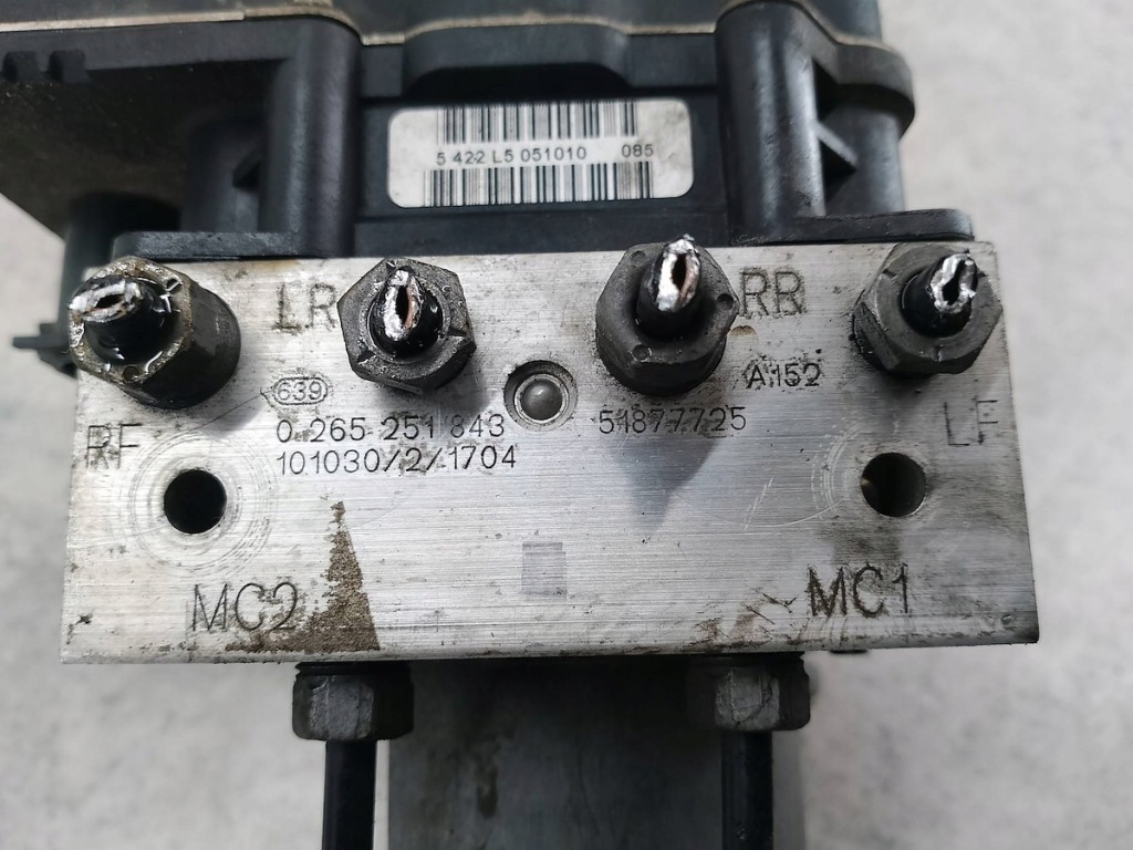 Насос abs fiat bravo ii 51877725 0265251843 bosch 1.6 jtd Недорого