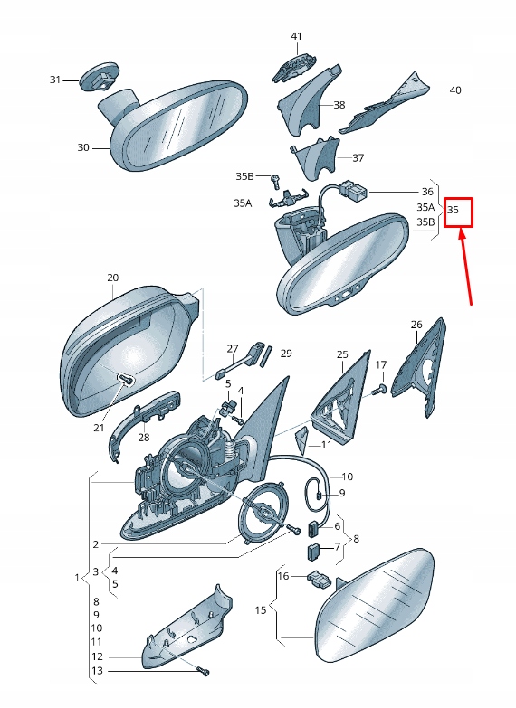 фото №1, Audi q3 8u interior rear вид mirror 8v0857511b ep5 8v0857511bep5