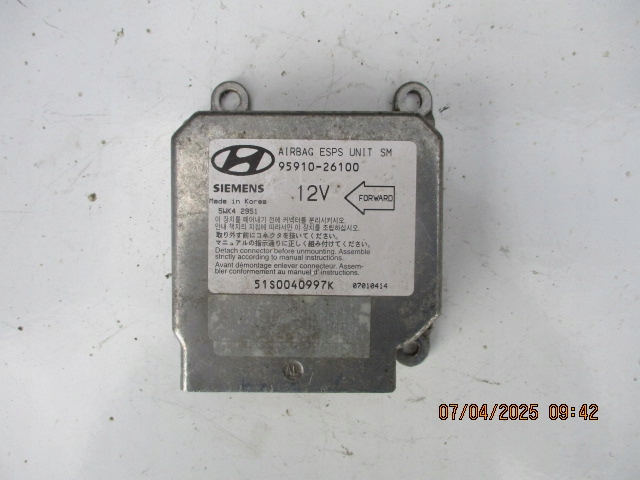 фото №1, Hyundai santa fe i 2.0crdi 02r модуль подушек подушка безопасности 9591026100
