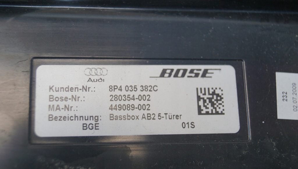 фото №9, Динамик сабвуфер audi a3 8p bose 8p4035382c