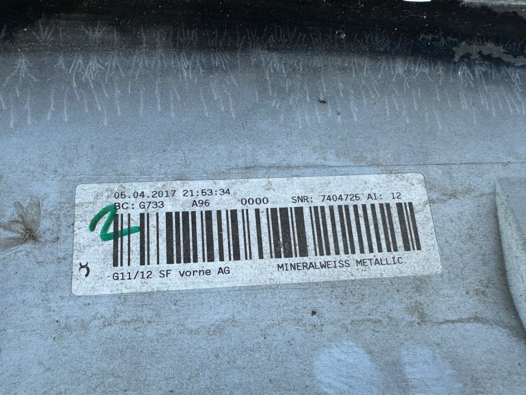 фото №10, Бампер перед bmw 7 g11 g12 7409353 kompletny usa a96 mineralweiss металлик