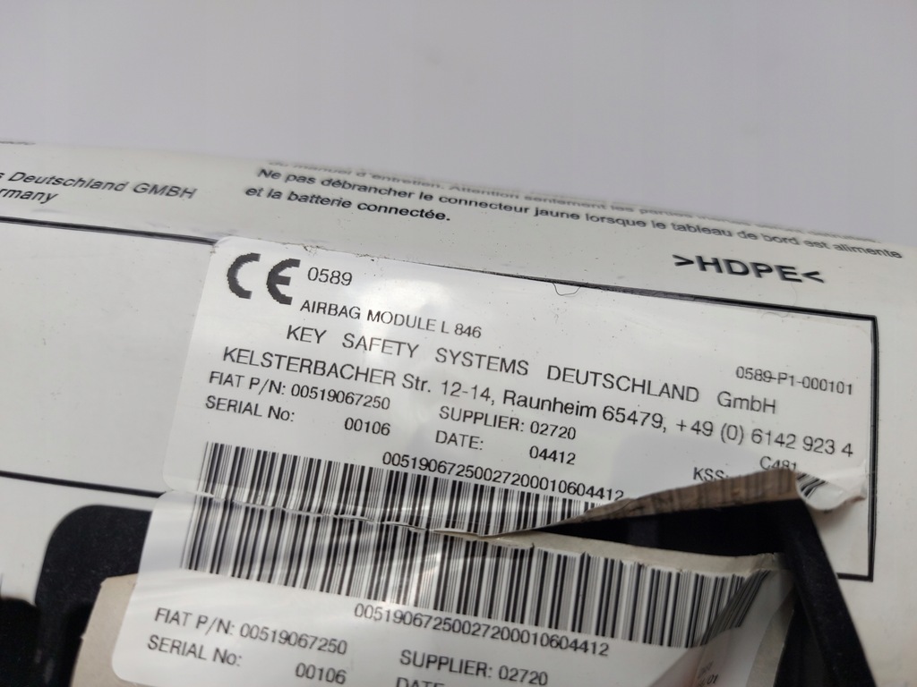 фото №5, Lancia ypsilon ii подушка безпеки подушка пасажира bdb nr5 00519067250