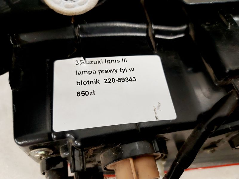 фото №7, Suzuki ignis 3 iii лампа правий задня w крила права