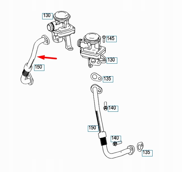 Купити Mercedes-benz c-class w204 труба egr права a1561411604