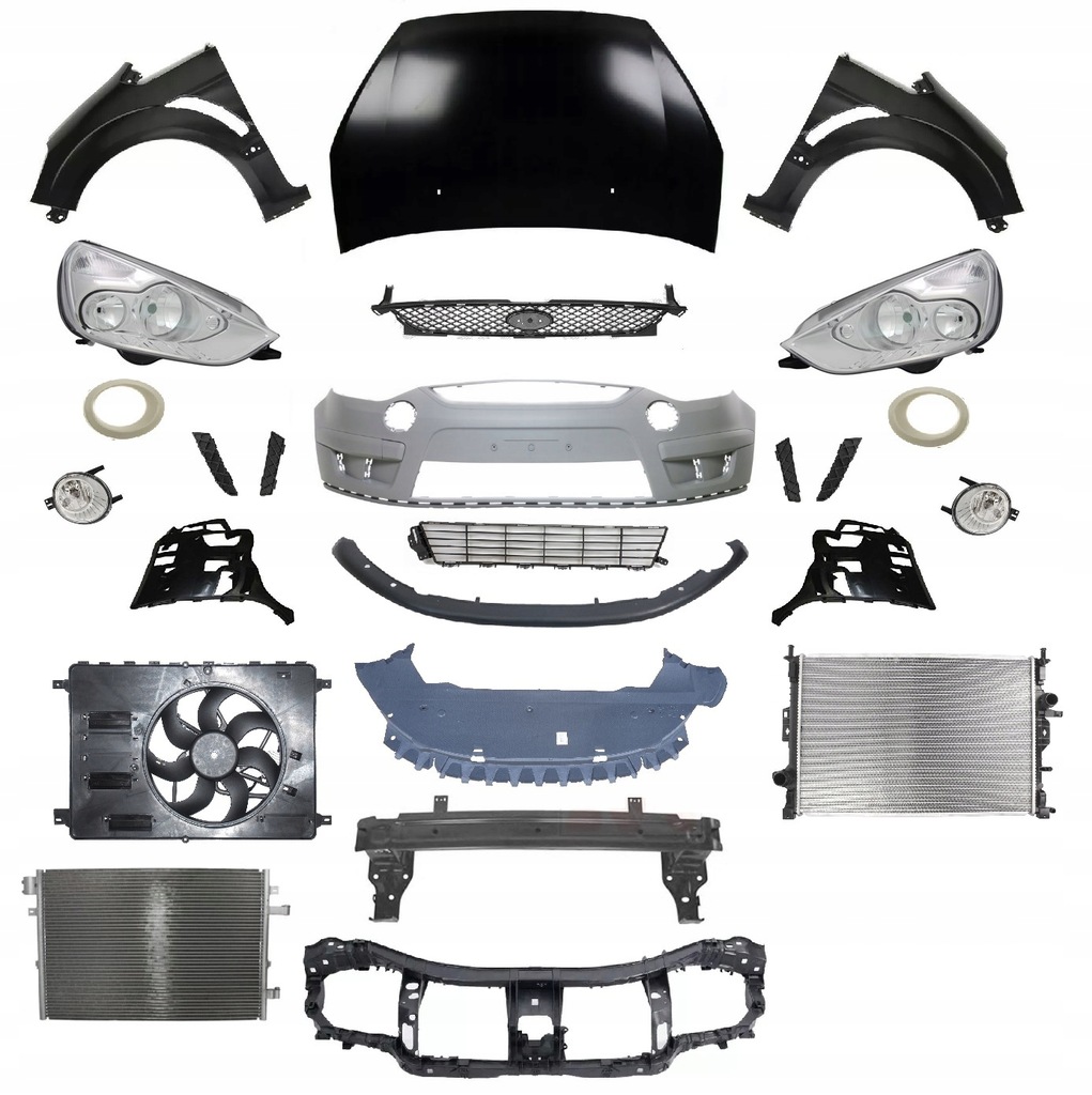 фото №1, Ford s-max 06-10 перед капот бампер крыло лампа