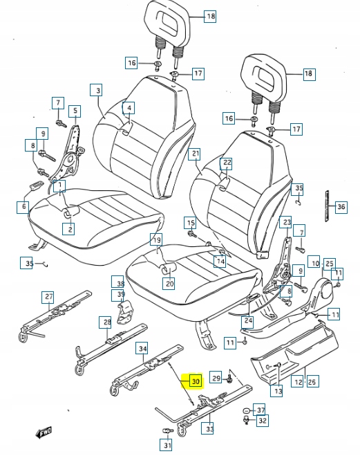 фото №6, Пружина рейки сидіння vitara / sidekick 8673160a00