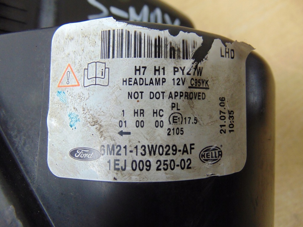 фото №15, Лампа правая перед ford s-max mk1 6m21-13w029-af